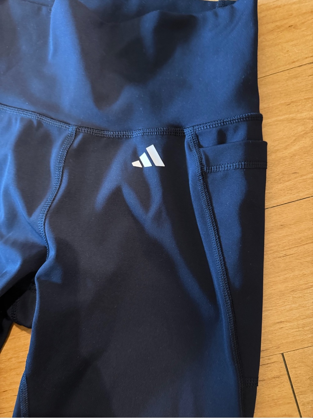 Adidas Navy High-Waist Athletic Leggings - Picture 2 of 3